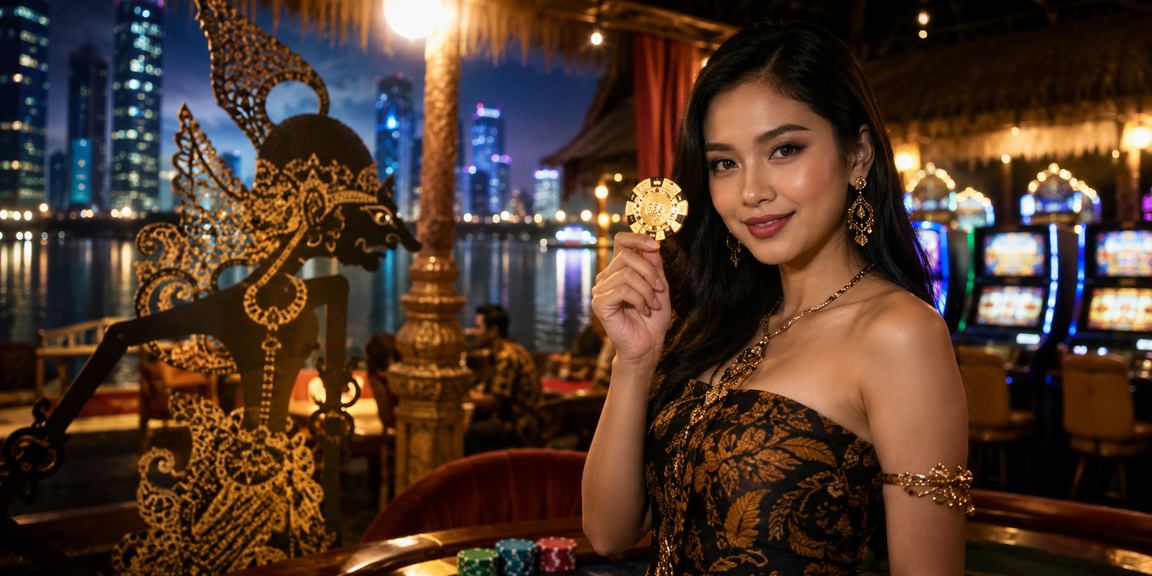 Layar mesin slot jackpot dengan tampilan animasi malam festival yang semarak